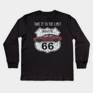 Route 66 Maroon Kids Long Sleeve T-Shirt